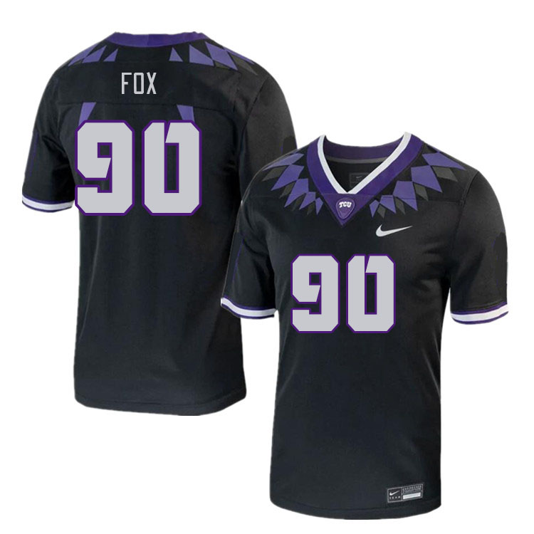 Men #90 Caleb Fox TCU Horned Frogs 2023 College Footbal Jerseys Stitched-Black - Click Image to Close